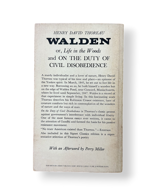 Walden and "Civil Disobedience"