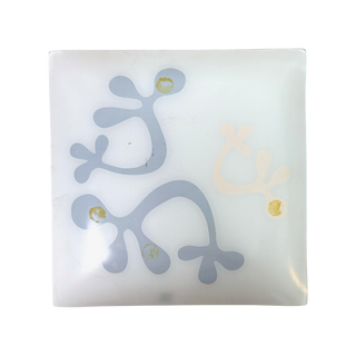 Square Glass Plate with Abstract Design