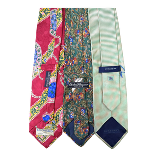 Set of Leonard, Salvatore Feragamo, and Burberry Ties