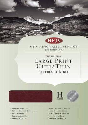 Bible NKJV UltraThin Large Print Reference Burgundy Indexed - Thryft